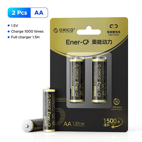 باتری لیتیومی قابل شارژ اوریکو مدل EG5-UN-2PK-BP ظرفیت 2300 میلیآمپرساعت بسته دو عددی