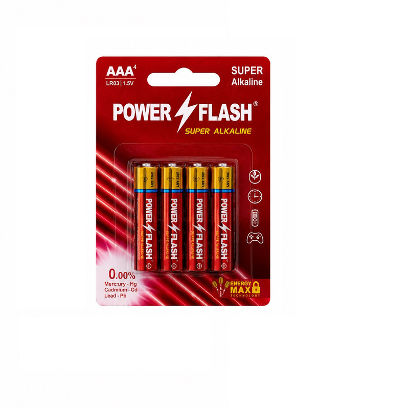 باتری نیم قلمی مدل SUPER ALKALINE AAA بسته ۴ عددی