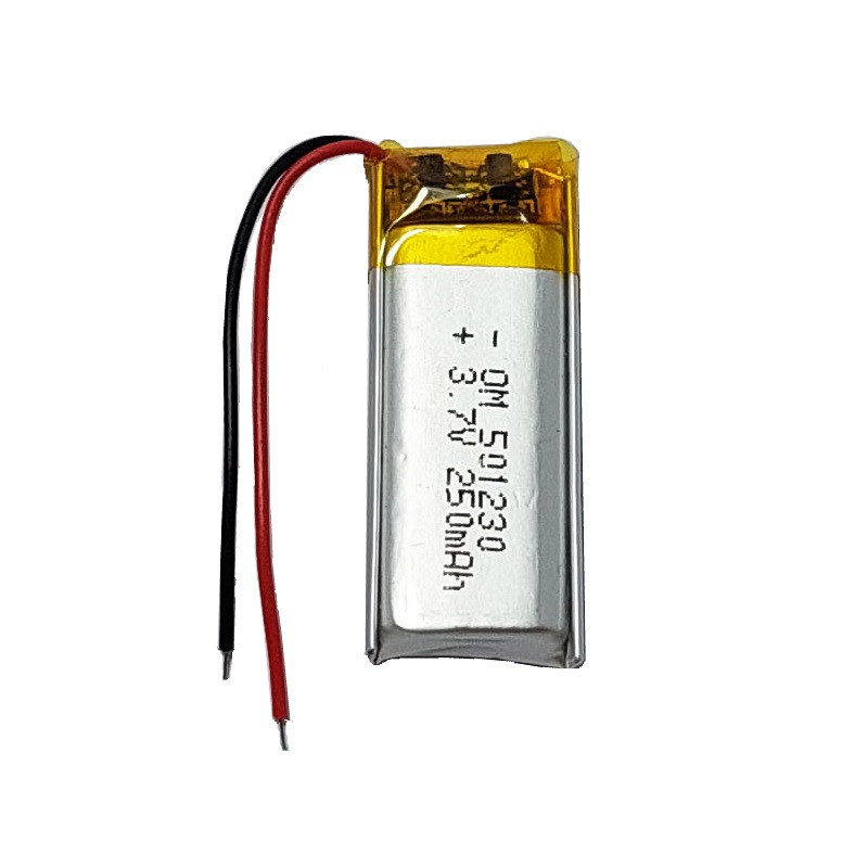 باتری لیتیومی قابل شارژ مدل OM-501230 ظرفیت 250 میلیآمپرساعت بسته 4 عددی
