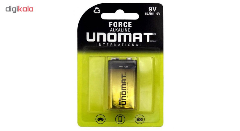باتری 9V یونومات مدل Force Alkalin