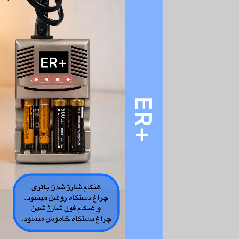 شارژر باتری کتابی و قلم و نیم قلم ای آر پلاس مدل 819+ER