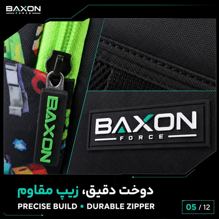 کوله پشتی مدرسه بکسون فورس مدل ماین کرافت 4500 به همراه جامدادی