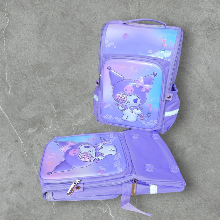 کوله پشتی مدرسه مدل صندوقی کرومی کد 2525
