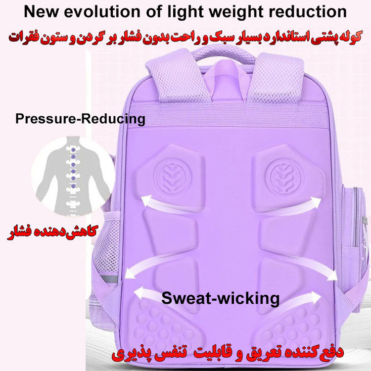کوله پشتی مدرسه طرح براق مدل 5343