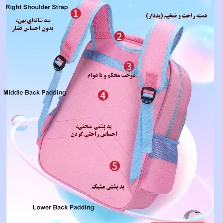 کوله پشتی مدرسه طرح کرومی کد 01