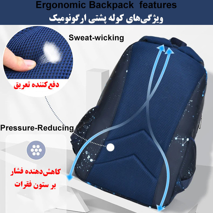 کوله پشتی مدرسه کاتلین مدل استار اسکای