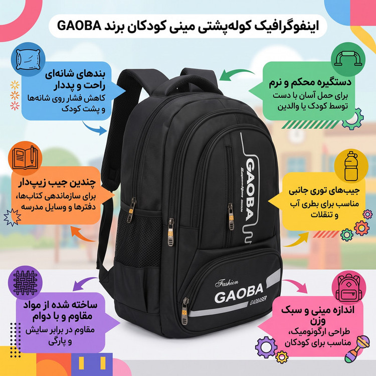 کوله پشتی مدرسه مدل bp04