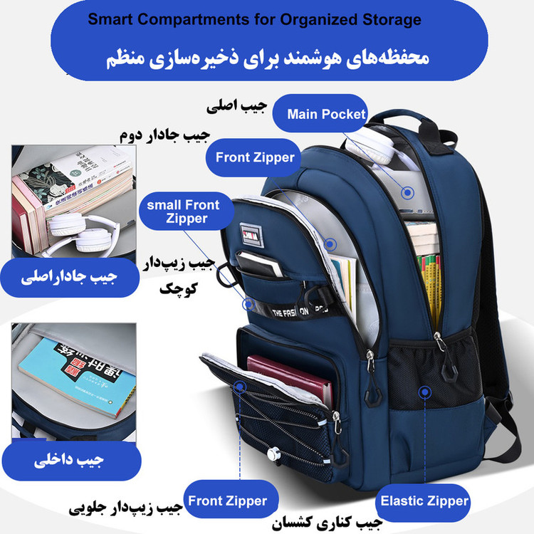 کوله پشتی مدرسه ژیما کد 5421