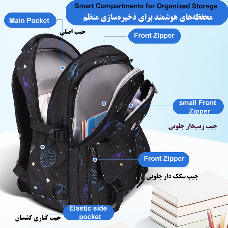 کوله پشتی مدرسه مدل سفینه فضایی کد 5293