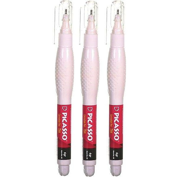 لاک غلط گیر پیکاسو مدل Correction pen-thin 6 gr بسته 3 عددی