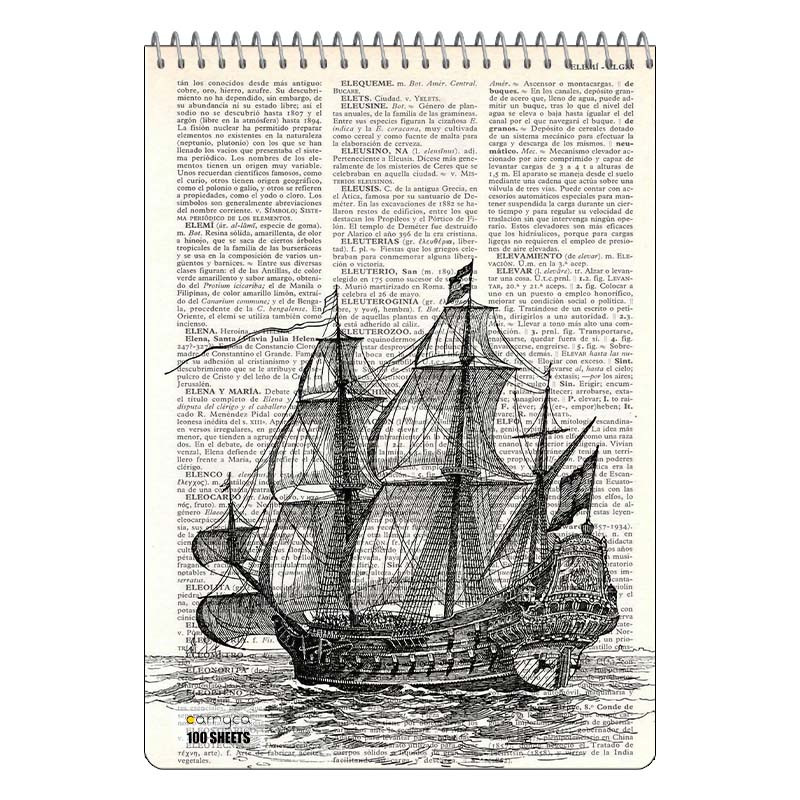 دفتر شطرنجی 100 برگ کارنیکا طرح روزنامه وینتج Vintage Newspaper کد 14761