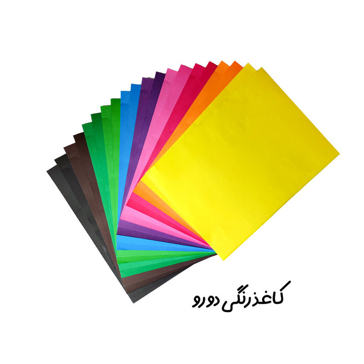 کاغذ رنگی A4 مدل دو رو طرح پشت شطرنجی به همراه مقوا بسته 40 عددی