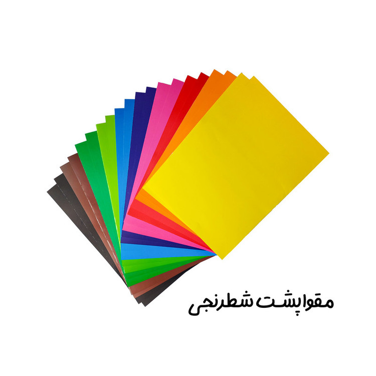 کاغذ رنگی A4 مدل دو رو طرح پشت شطرنجی به همراه مقوا بسته 40 عددی