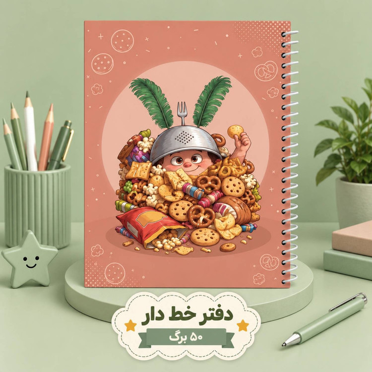 دفتر مشق 50 برگ سیمی سفینه نجات مدل پسرانه کد 305 بسته 4 عددی