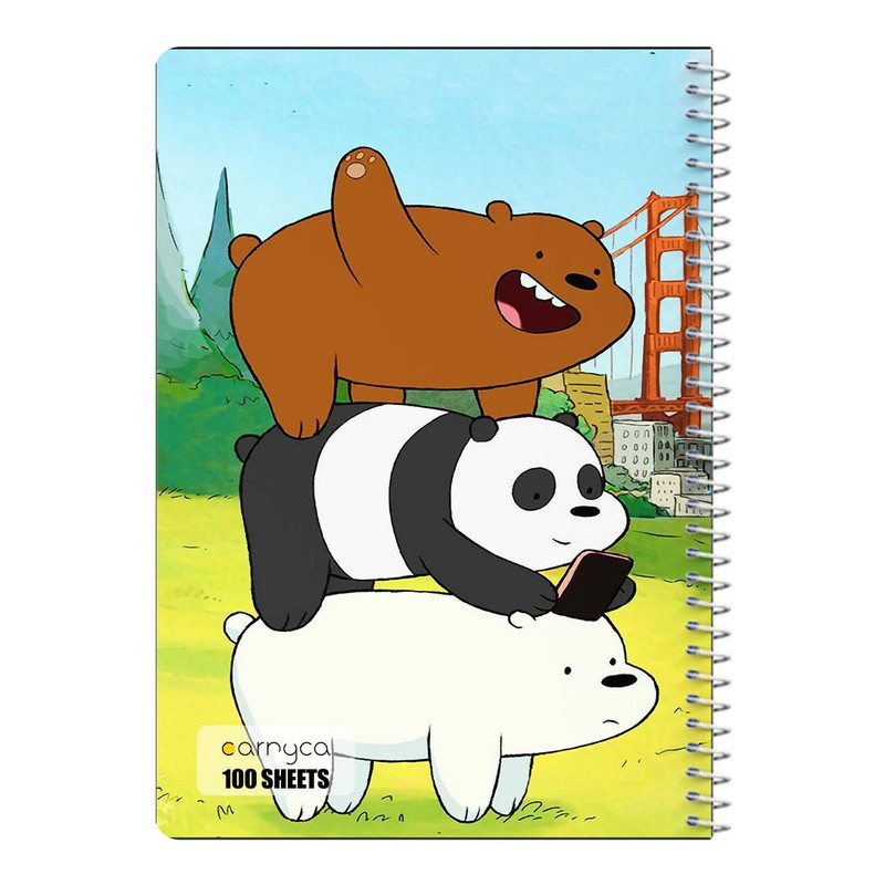 دفتر مشق 100 برگ سیمی کارنیکا طرح سه خرس کله پوک We Bare Bears کد 75590