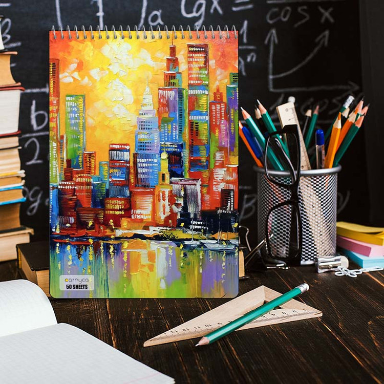 دفتر نقاشی 50 برگ سیمی کارنیکا طرح نقاشی های آبرنگی Watercolor Paintings کد 83262