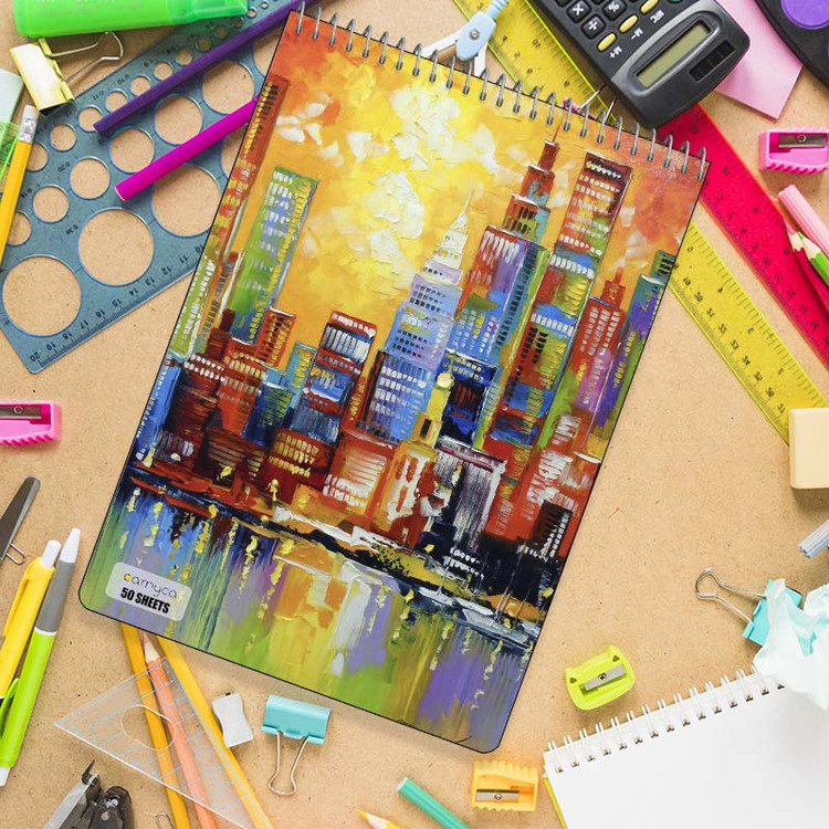 دفتر نقاشی 50 برگ سیمی کارنیکا طرح نقاشی های آبرنگی Watercolor Paintings کد 83262