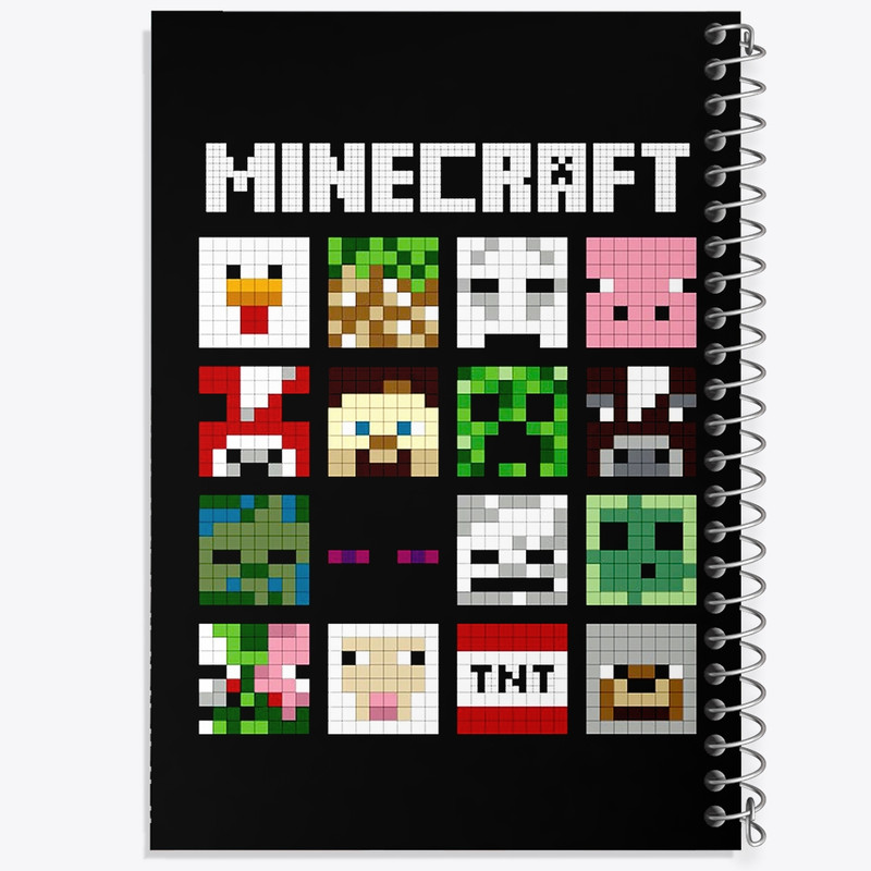 دفتر شطرنجی 50 برگ خندالو مدل ماینکرافت (Minecraft) کد F593