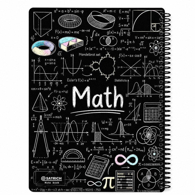 دفتر مشق 100 برگ سیمی سطریچ مدل ریاضی Math