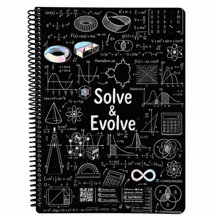 دفتر مشق 100 برگ سیمی سطریچ مدل ریاضی Math