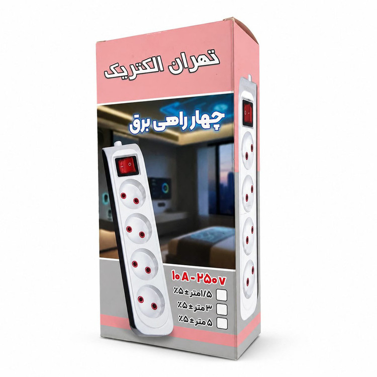 چندراهی برق تهران الکتریک مدل 10 آمپر طول کابل 3 متر
