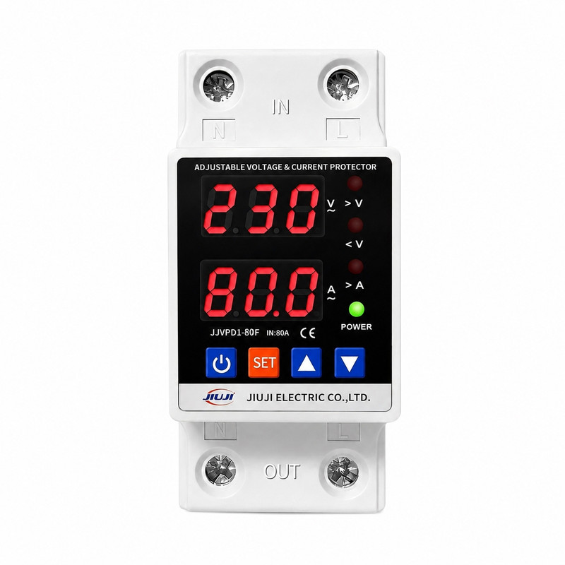 محافظ ولتاژ تکفاز 80 آمپر جیوجی مدل JIUJI_JJVPD1_80F