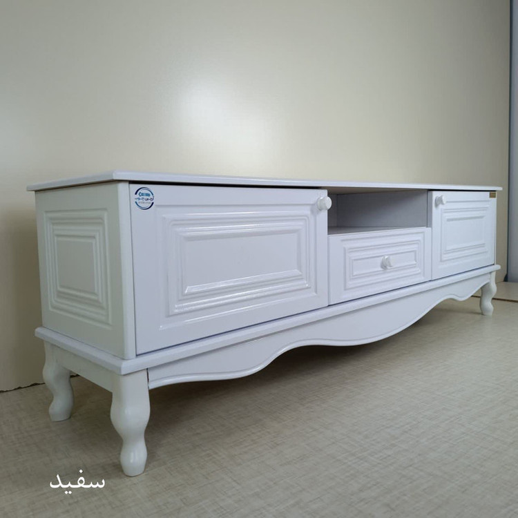 میز تلویزیون آرچین چوب مدل کلاسیک پایه چوبی 160 سانت مناسب برای تلویزیون تا 65 اینچ