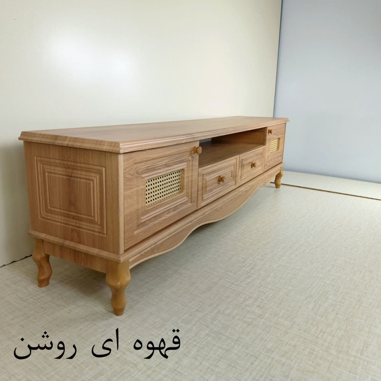 میز تلویزیون آرچین چوب مدل حصیری 180 سانت مناسب برای تلویزیون تا 75 اینچ