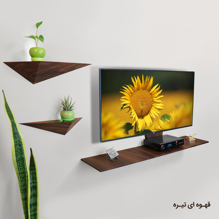 میز تلویزیون دیواری راهپود مدل نیلوفر A113 به همراه طبقه دیواری