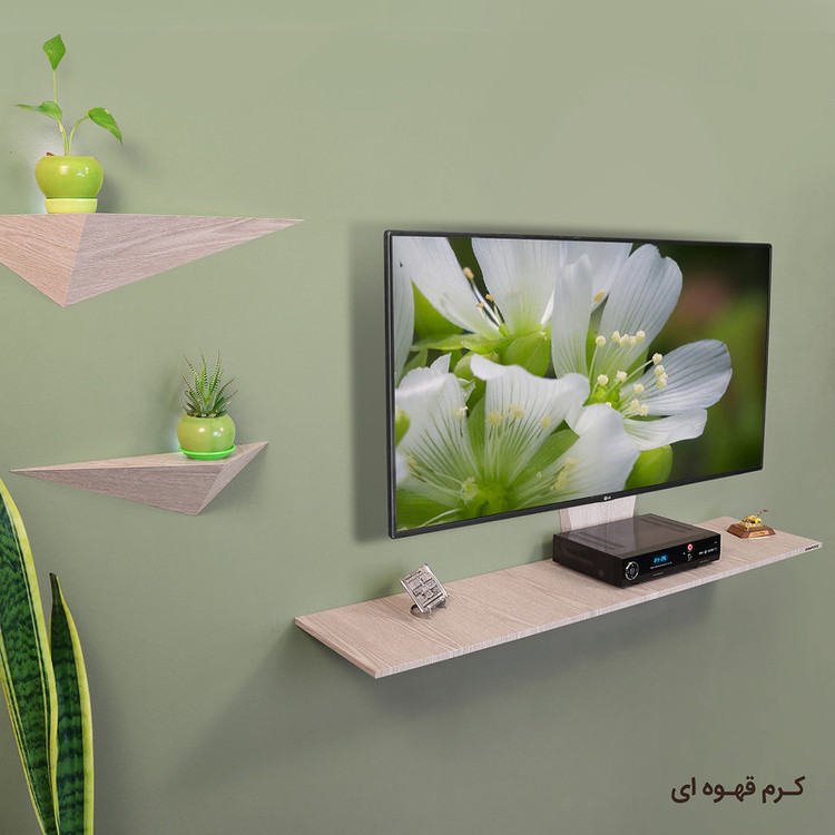میز تلویزیون دیواری راهپود مدل نیلوفر A113 به همراه طبقه دیواری